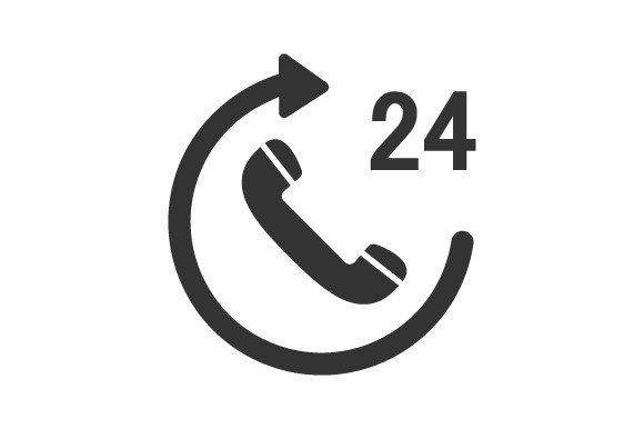 24 Hour Call Service Icon Graphics and Icons