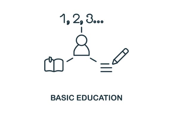 Basic Education Icon: Graphics and Icons for Creative Design