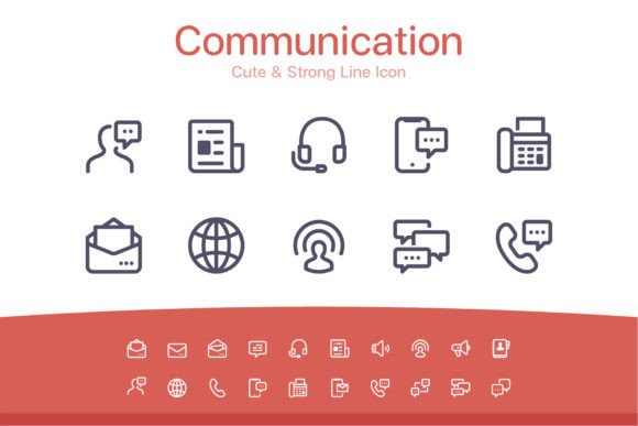 Communication Line Icon: Graphics and Icons for Editorial Design