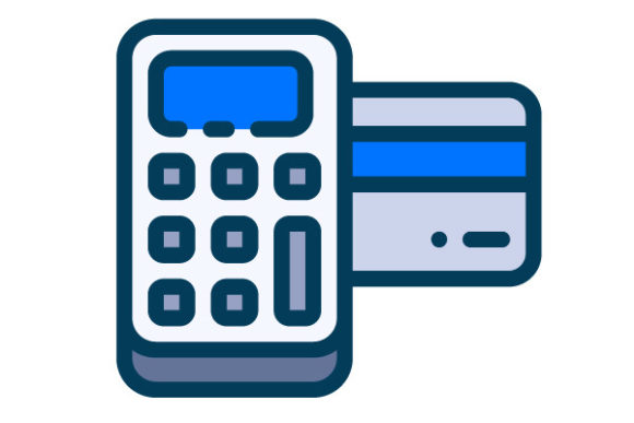 Credit Card Icon Filled Line Graphics