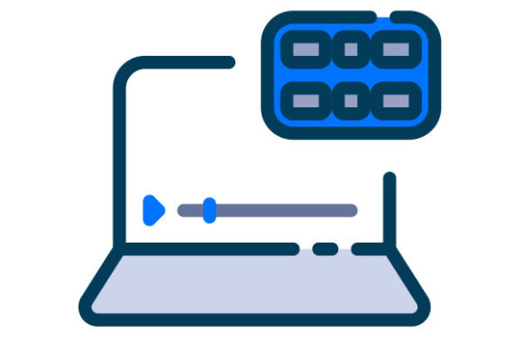 Movie Streaming Filled Line Icon Graphics